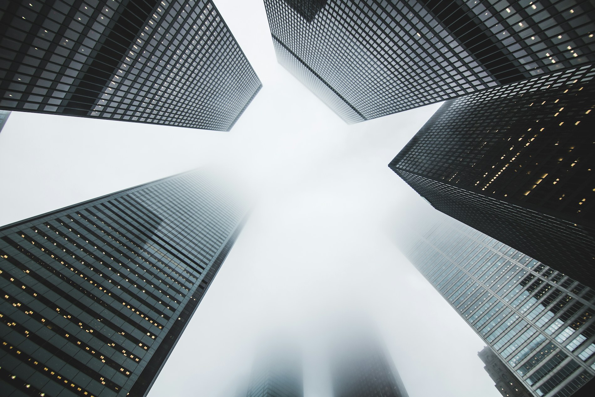 City architecture viewed from below